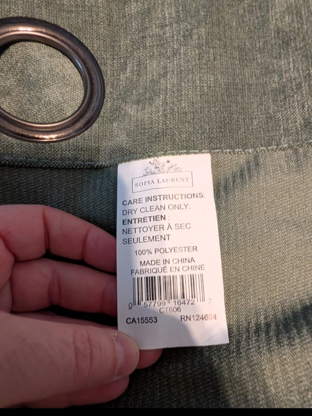 Olive Green Grommet Curtain panels